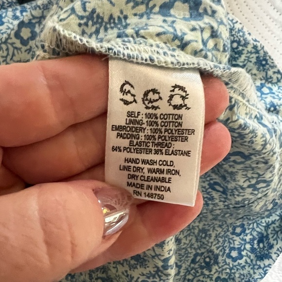 SEA NEW YORK blue floral long dress statement shoulder size small - Picture 8 of 15